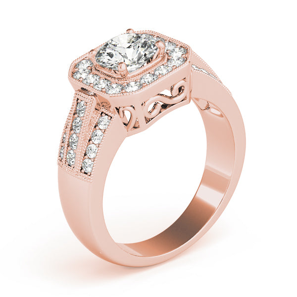Halo and Pave Diamond Engagement Ring (5/8 ct. tw.)