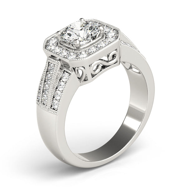 Halo and Pave Diamond Engagement Ring (5/8 ct. tw.)