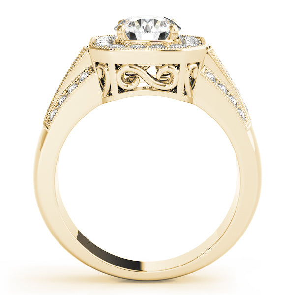 Halo and Pave Diamond Engagement Ring (5/8 ct. tw.)
