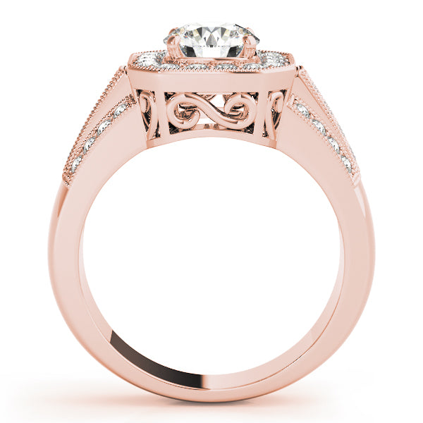 Halo and Pave Diamond Engagement Ring (5/8 ct. tw.)