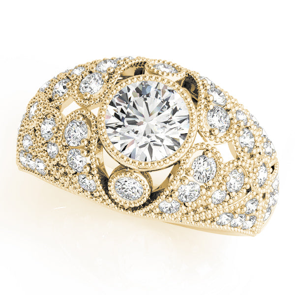 Vintage Milgrain Cluster Diamond Engagement Ring (3/4 ct. tw.)
