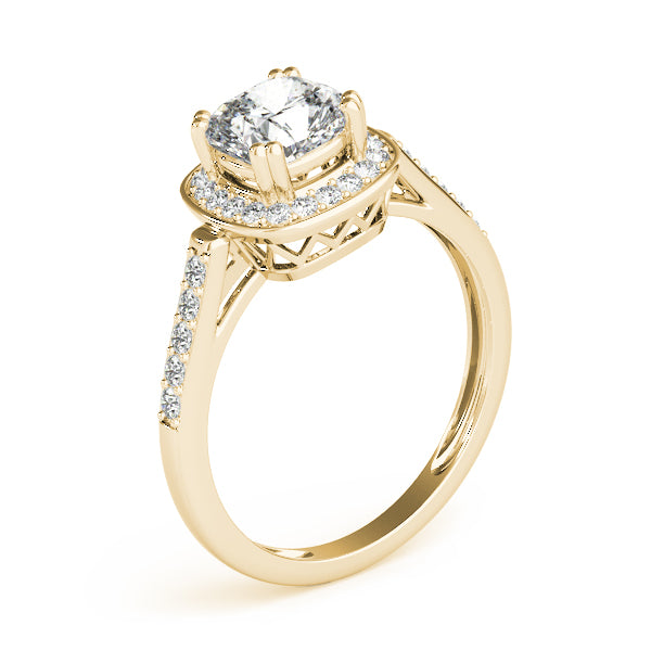 Cushion Halo Pavé Diamond Engagement Ring (1/6 ct. tw.)