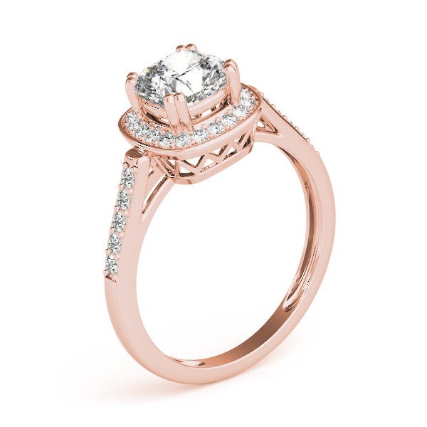 Cushion Halo Pavé Diamond Engagement Ring (1/6 ct. tw.)