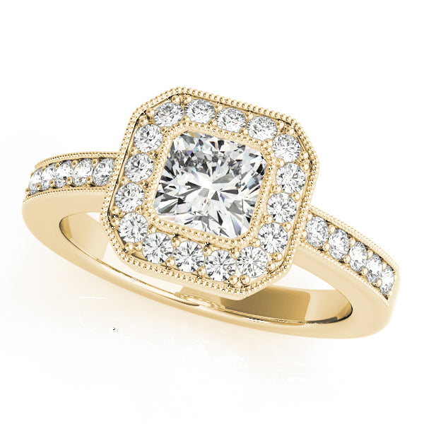 Milgrain Halo Pavé Diamond Engagement Ring (1/4 ct. tw.)