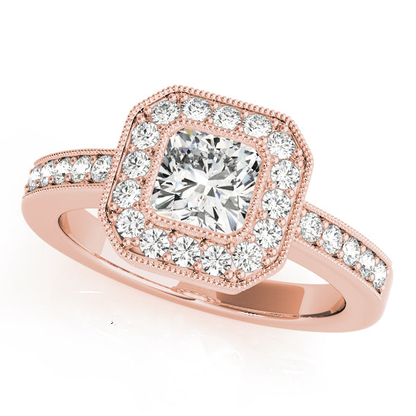 Milgrain Halo Pavé Diamond Engagement Ring (1/4 ct. tw.)