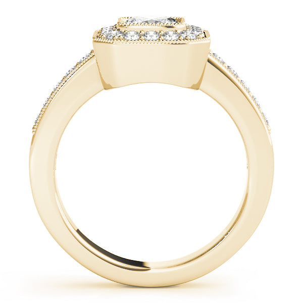 Milgrain Halo Pavé Diamond Engagement Ring (1/4 ct. tw.)