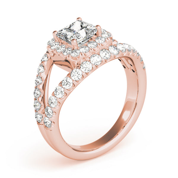Split Shank Pavé Halo Diamond Engagement Ring (5/8 ct. tw.)