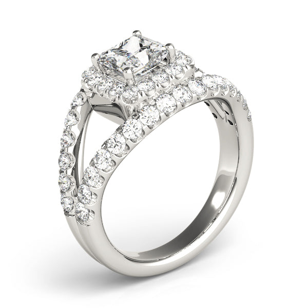 Split Shank Pavé Halo Diamond Engagement Ring (5/8 ct. tw.)
