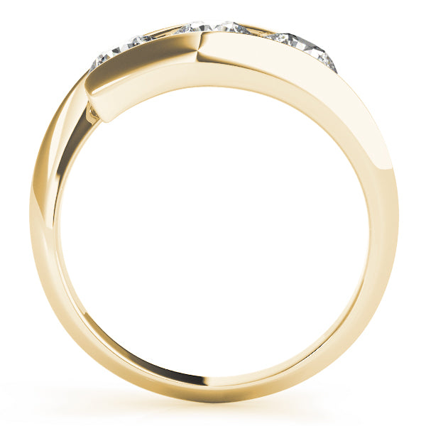 Bypass Three-Stone Diamond Engagement Ring