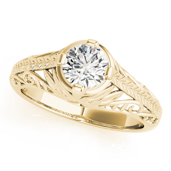Vintage Engraved Engagement Ring