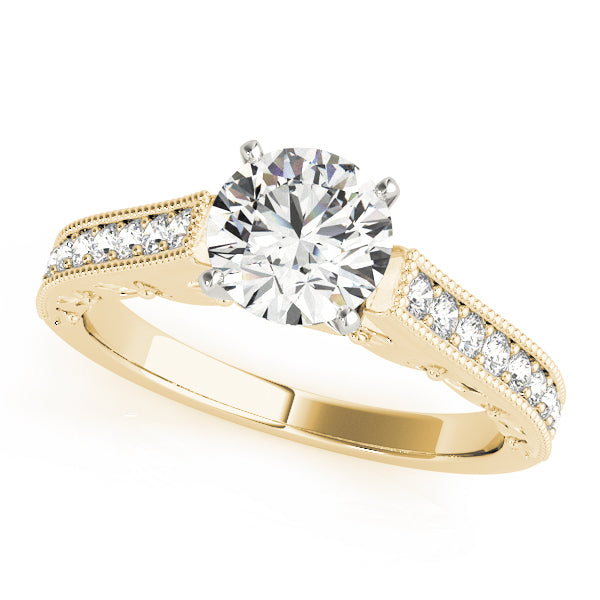 Milgrain Channel-Set Diamond Engagement Ring (1/4 ct. tw.)