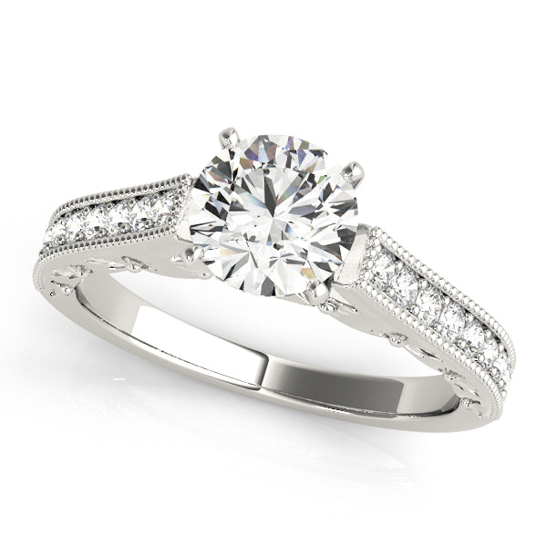 Milgrain Channel-Set Diamond Engagement Ring (1/4 ct. tw.)
