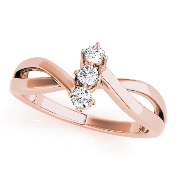 Twist Three-Stone Diamond Engagement Ring