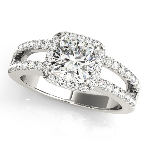 Split Shank Pavé Halo Diamond Engagement Ring (3/8 ct. tw.)