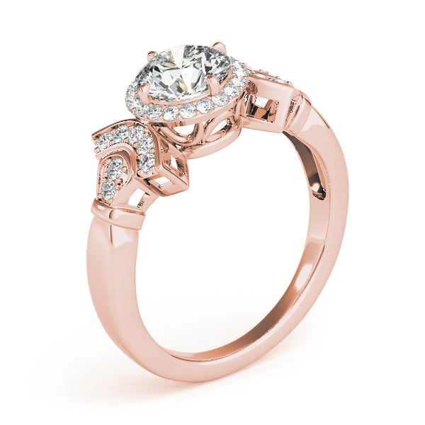 Ornate Halo and Cluster Diamond Engagement Ring (1/4 ct. tw.)