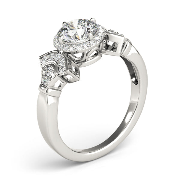 Ornate Halo and Cluster Diamond Engagement Ring (1/4 ct. tw.)