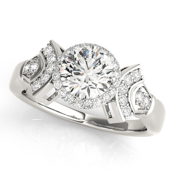Ornate Halo and Cluster Diamond Engagement Ring (1/4 ct. tw.)
