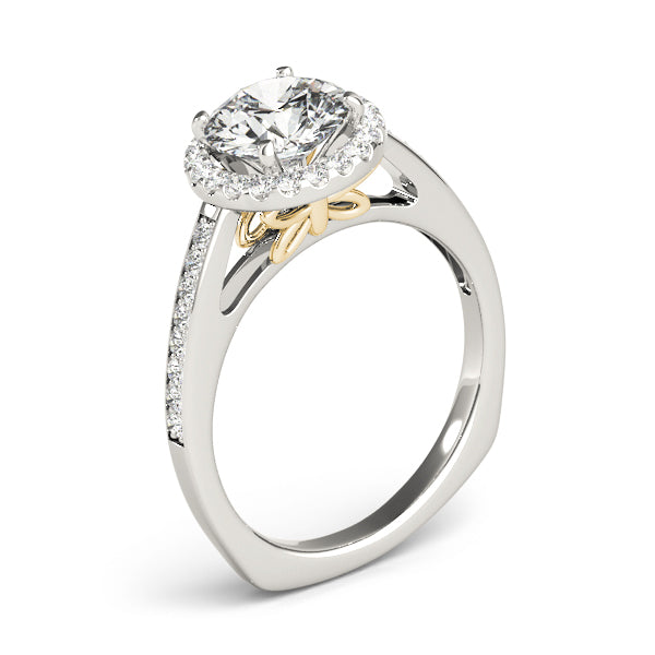 French Pavé Halo Diamond Engagement Ring (1/4 ct. tw.)
