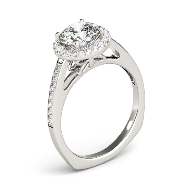 French Pavé Halo Diamond Engagement Ring (1/4 ct. tw.)