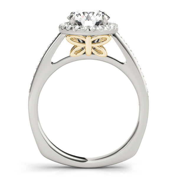 French Pavé Halo Diamond Engagement Ring (1/4 ct. tw.)