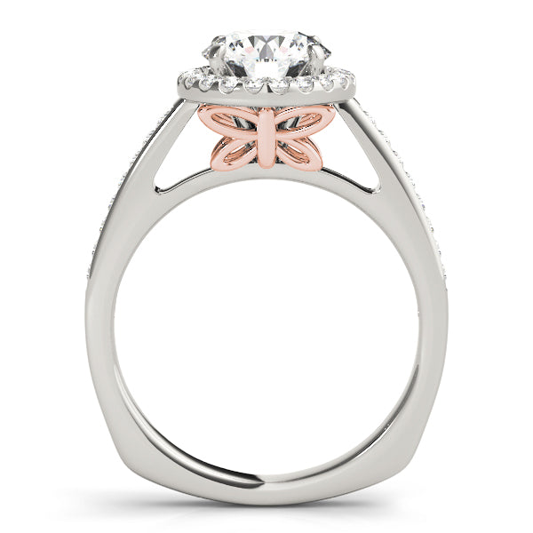 French Pavé Halo Diamond Engagement Ring (1/4 ct. tw.)
