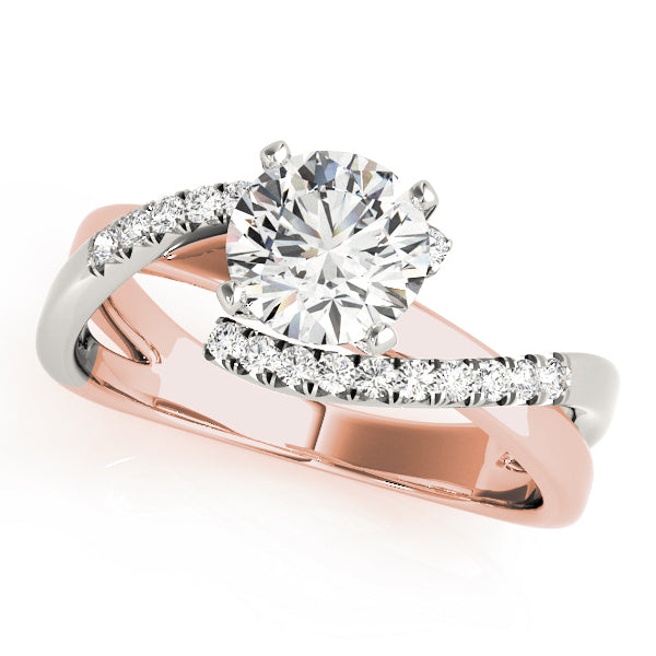 Twist Diamond Engagement Ring Two-Tone (1/10 ct. tw.)