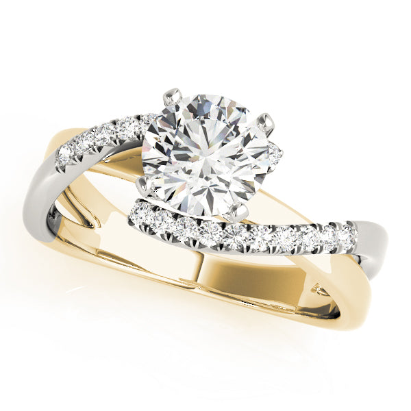 Twist Diamond Engagement Ring Two-Tone (1/10 ct. tw.)
