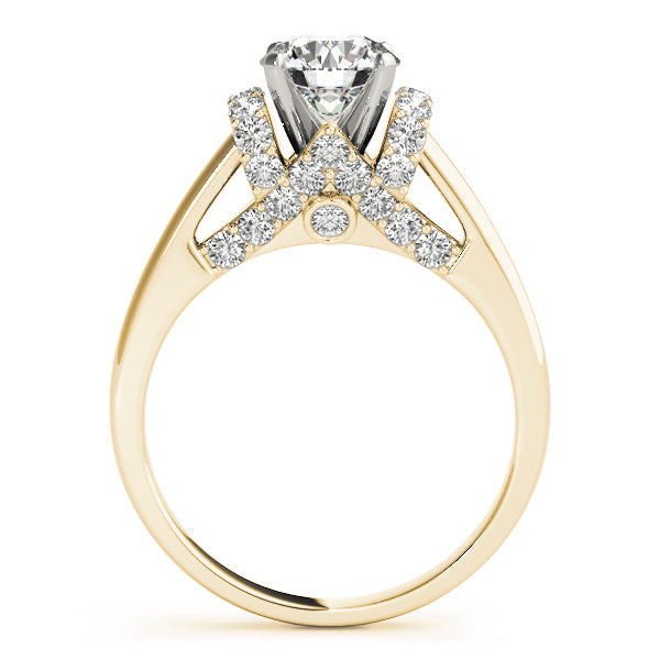Cluster Partial Halo Diamond Engagement Ring (1/3 ct. tw.)
