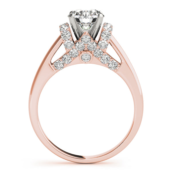 Cluster Partial Halo Diamond Engagement Ring (1/3 ct. tw.)