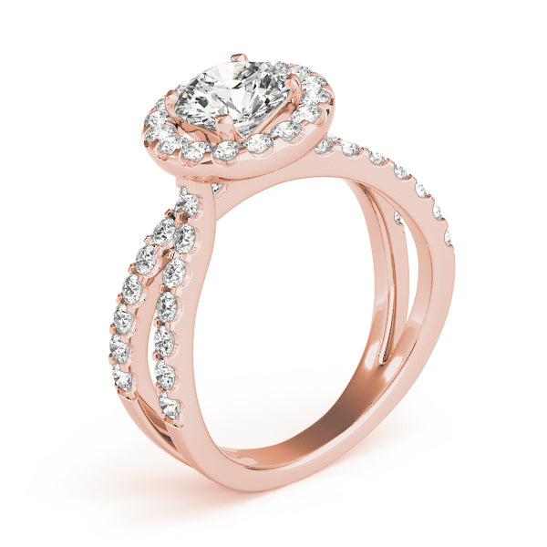 Split Shank Halo Diamond Engagement Ring (7/8 ct. tw.)