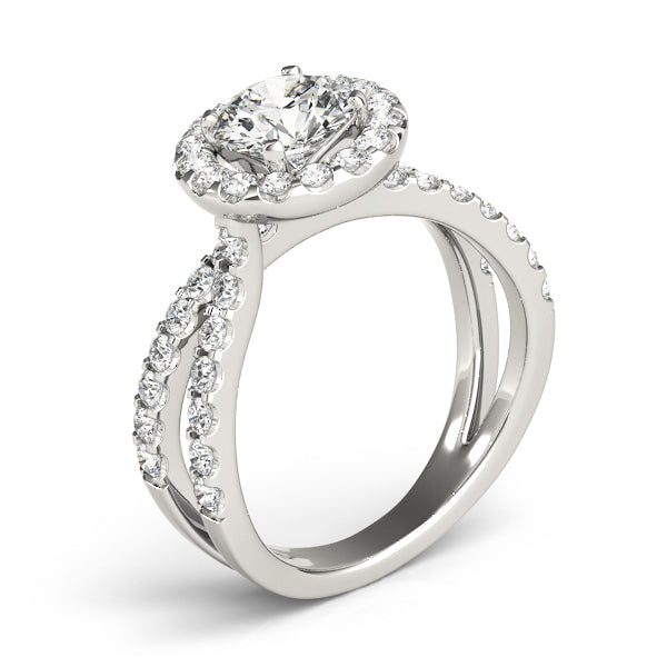 Split Shank Halo Diamond Engagement Ring (7/8 ct. tw.)