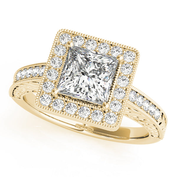 Square Halo Pavé Diamond Engagement Ring (1/3 ct. tw.)