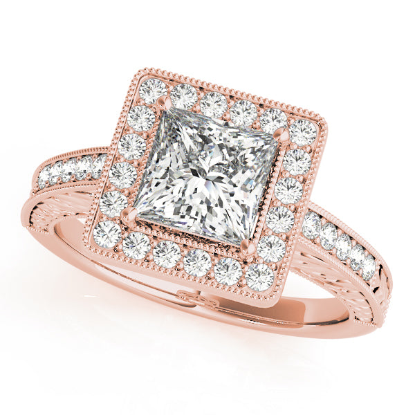Square Halo Pavé Diamond Engagement Ring (1/3 ct. tw.)