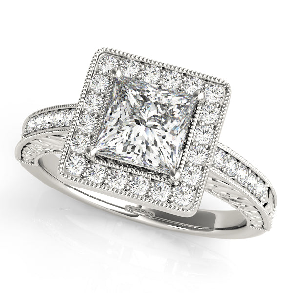 Square Halo Pavé Diamond Engagement Ring (1/3 ct. tw.)