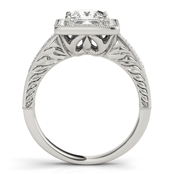 Square Halo Pavé Diamond Engagement Ring (1/3 ct. tw.)