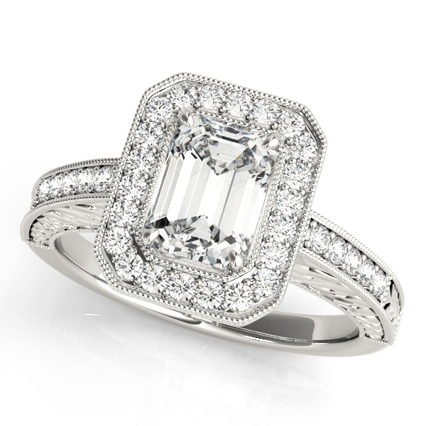 Vintage Milgrain Halo Diamond Engagement Ring (1/3 ct. tw.)