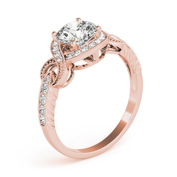 Romantic Pavé Halo Diamond Engagement Ring (1/4 ct. tw.)