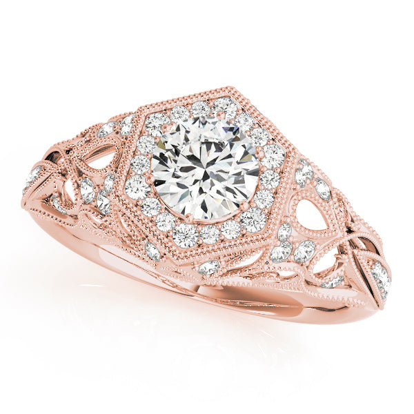 Vintage Filigree Halo Diamond Engagement Ring (1/2 ct. tw.)