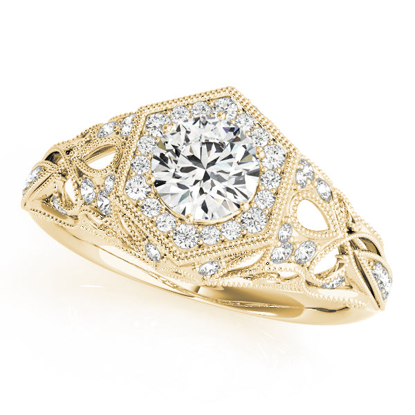 Vintage Filigree Halo Diamond Engagement Ring (1/2 ct. tw.)