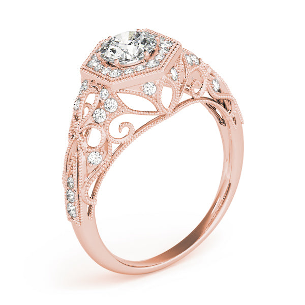 Vintage Filigree Halo Diamond Engagement Ring (1/2 ct. tw.)