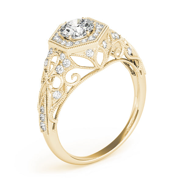 Vintage Filigree Halo Diamond Engagement Ring (1/2 ct. tw.)