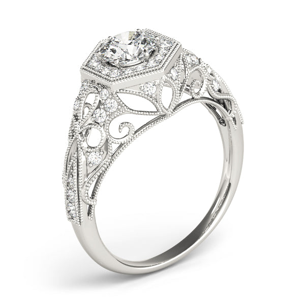 Vintage Filigree Halo Diamond Engagement Ring (1/2 ct. tw.)