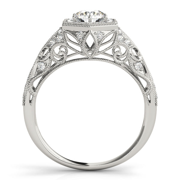 Vintage Filigree Halo Diamond Engagement Ring (1/2 ct. tw.)