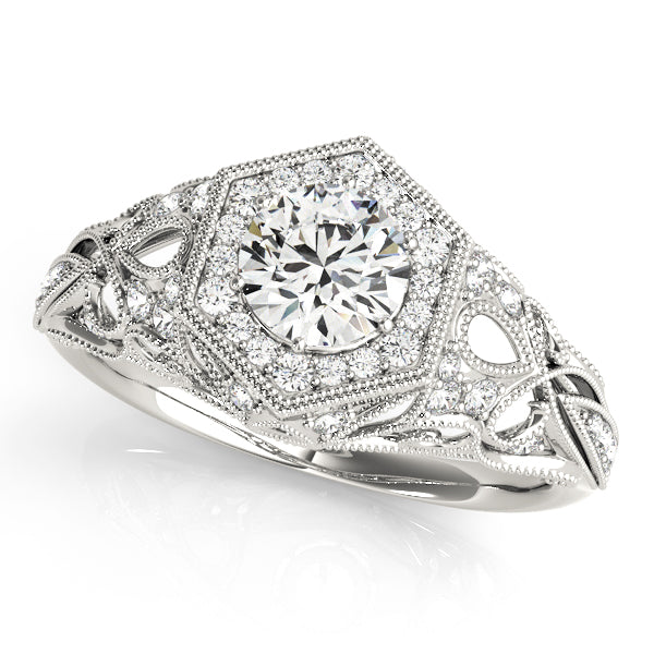 Vintage Filigree Halo Diamond Engagement Ring (1/2 ct. tw.)