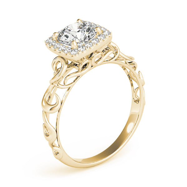 Romantic Cushion Halo Diamond Engagement Ring (1/15 ct. tw.)