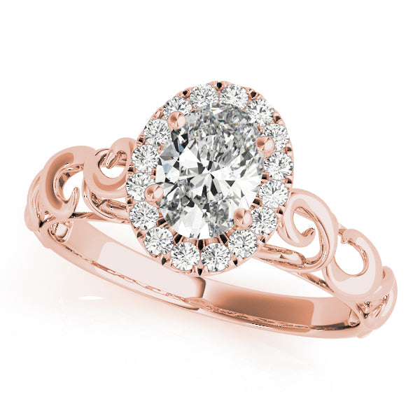 Romantic Scroll Halo Diamond Engagement Ring (1/10 ct. tw.)