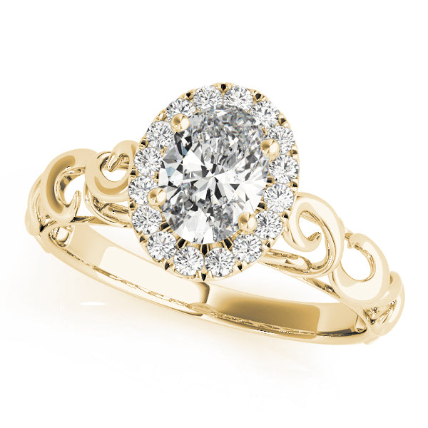Romantic Scroll Halo Diamond Engagement Ring (1/10 ct. tw.)
