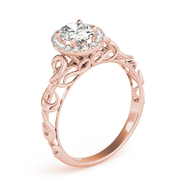 Romantic Scroll Halo Diamond Engagement Ring (1/10 ct. tw.)