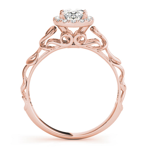 Romantic Scroll Halo Diamond Engagement Ring (1/10 ct. tw.)