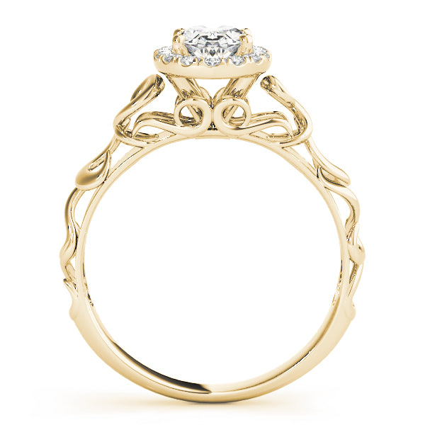 Romantic Scroll Halo Diamond Engagement Ring (1/10 ct. tw.)